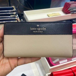 Staci Colorblock Large Slim Bifold Wallet in Warm